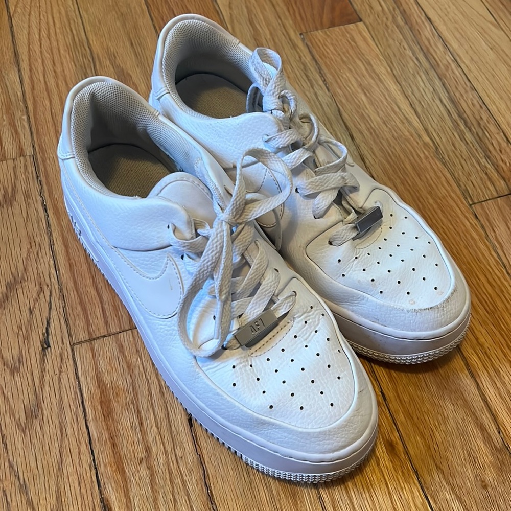 White Air Force ones.